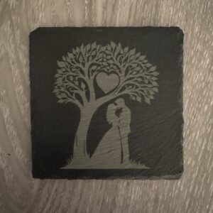 Slate Coaster - Kissing Couple under a Tree