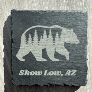 Slate Coaster - Show Low, AZ - Pinetree Bear Inlay