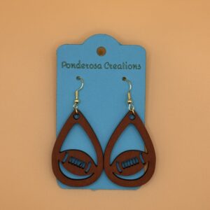 Lightweight Painted Wood Football in Teardrop