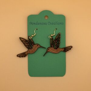 Lightweight Stained Wood Hummingbirds