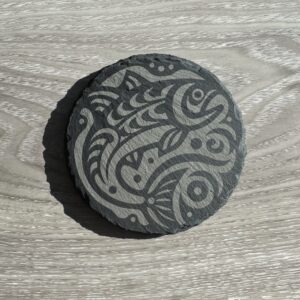 Slate Coaster - Jumping Fish